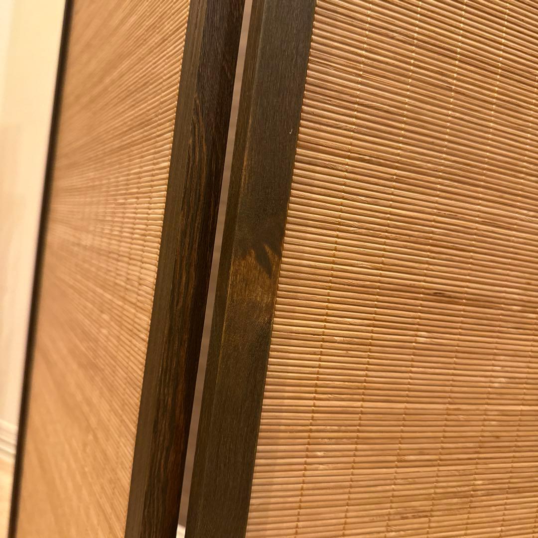 最安値で出品　送料含めた最安値　木製ブラウンパーテーション 3つ折り