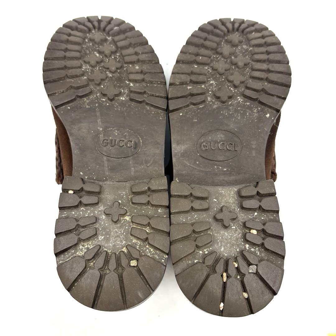 【超美品】GUCCI　23.0cm相当　ローファー　スエード　スエード　ブラウン