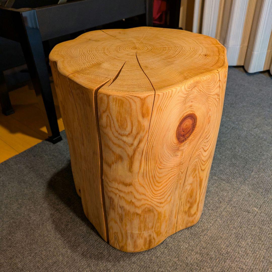 天然ヒバ　切り株　丸太　椅子　スツール　テーブル　高さ約38㎝