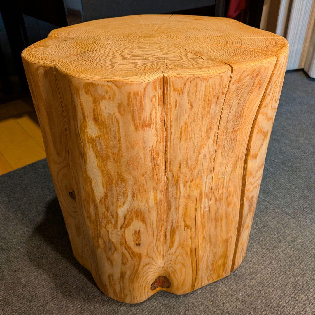 天然ヒバ　切り株　丸太　椅子　スツール　テーブル　高さ約38㎝