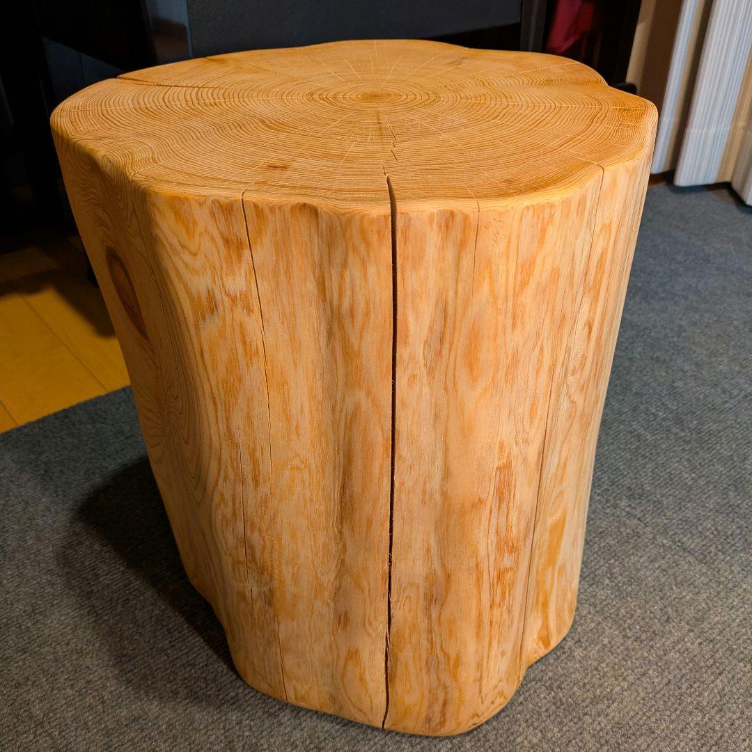 天然ヒバ　切り株　丸太　椅子　スツール　テーブル　高さ約38㎝