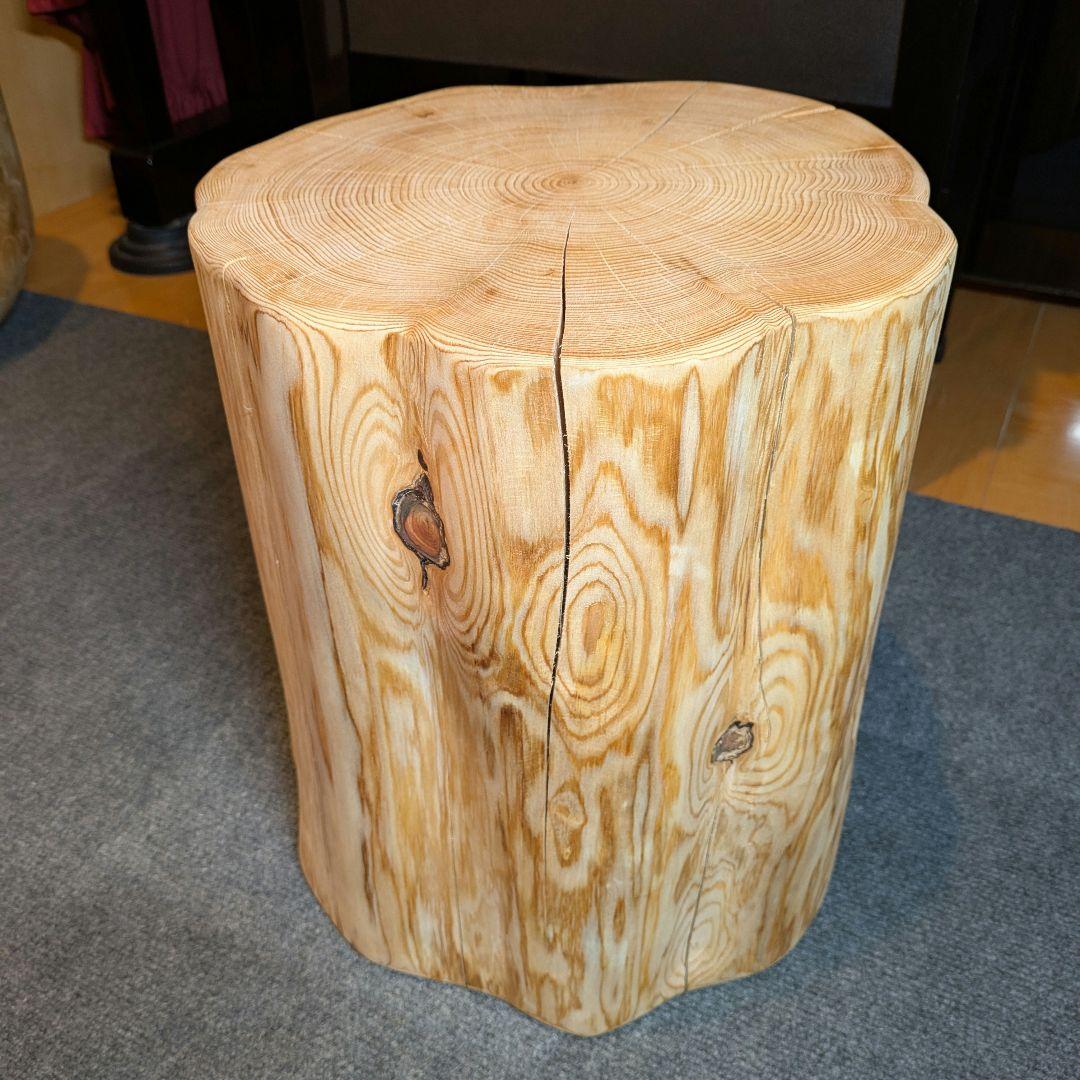 天然ヒバ　切り株　丸太　椅子　スツール　テーブル　高さ約38㎝