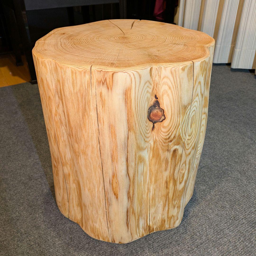 天然ヒバ　切り株　丸太　椅子　スツール　テーブル　高さ約38㎝