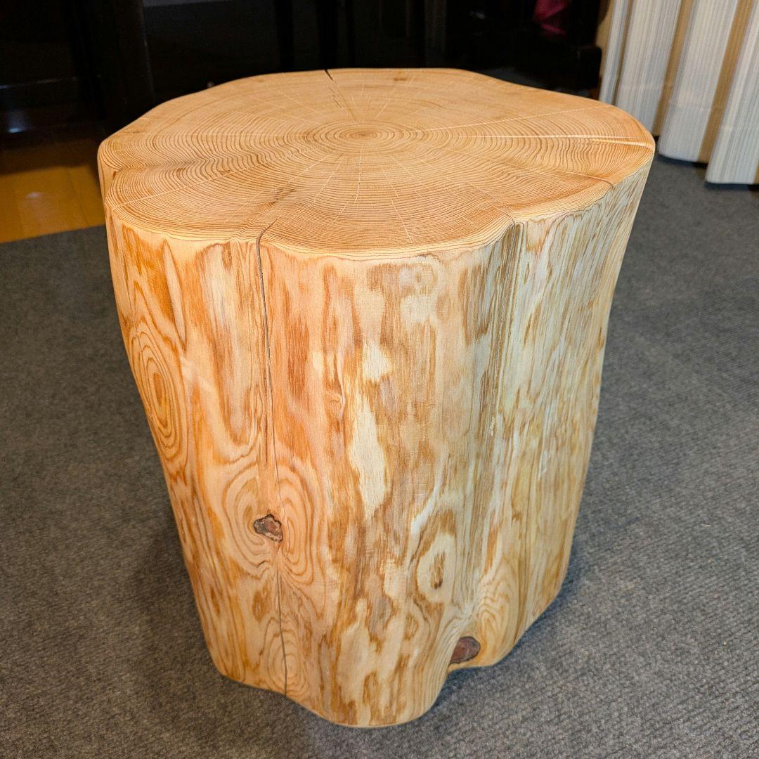 天然ヒバ　切り株　丸太　椅子　スツール　テーブル　高さ約38㎝