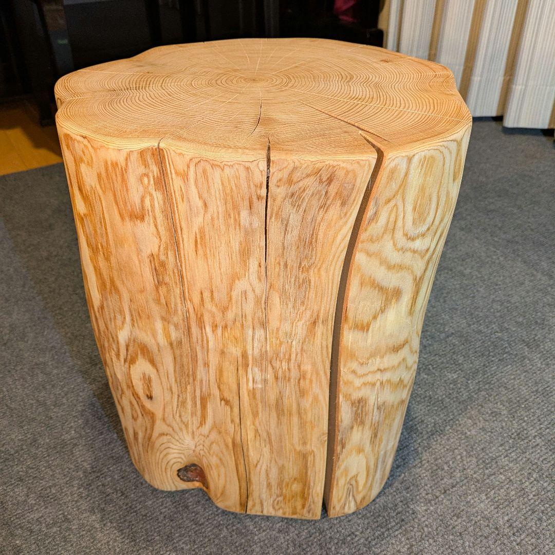 天然ヒバ　切り株　丸太　椅子　スツール　テーブル　高さ約38㎝