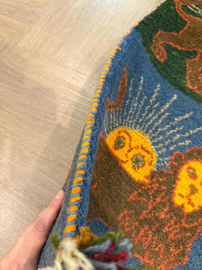 123x40cm ペルシャギャッベ ランナー (ギャベ) ペルシャ絨毯 ギャッベ