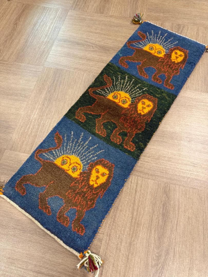 123x40cm ペルシャギャッベ ランナー (ギャベ) ペルシャ絨毯 ギャッベ