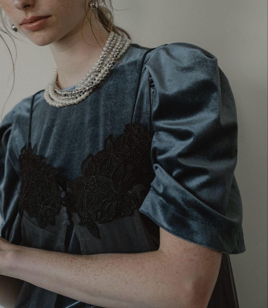 【みみちゃん】et.UNiVER Layered velor dress