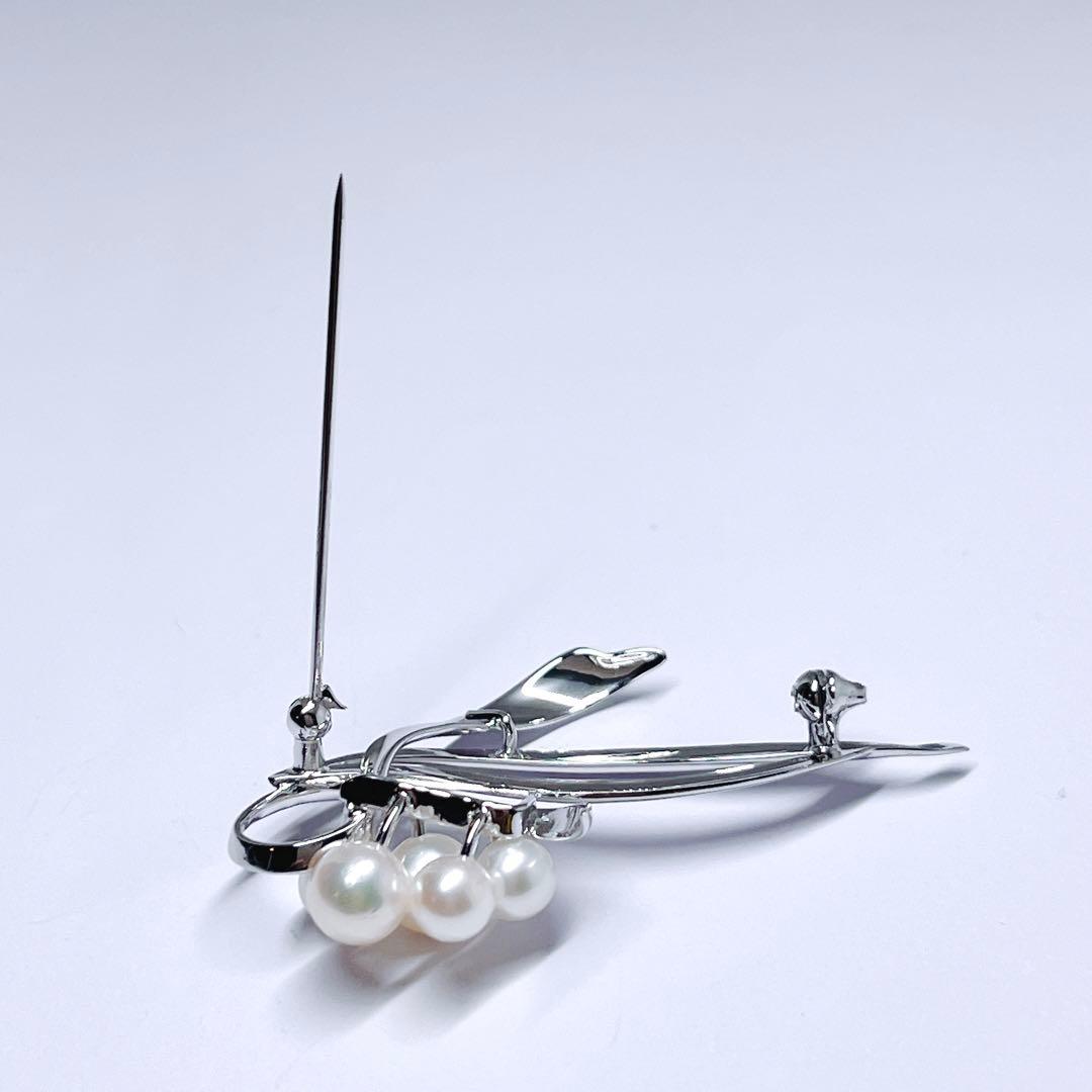 【新品同様】✨MIKIMOTO ミキモト パール　ブローチ　コサージュ　シルバー