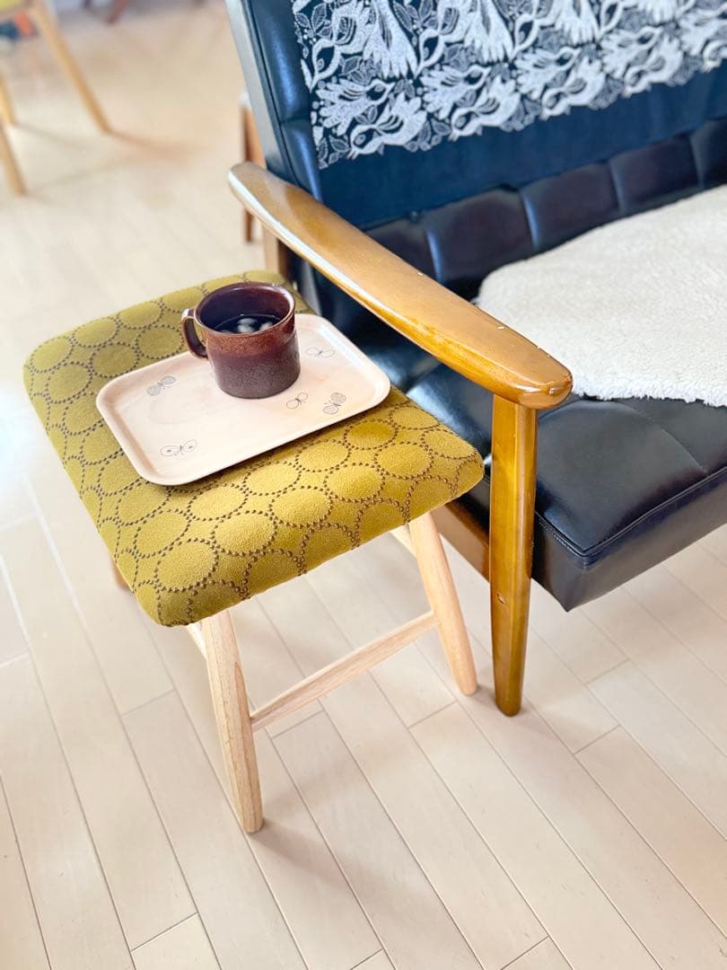 限定ミナペルホネン　生地使用　スツール　オットマン　イス　チェア　サイドテーブル