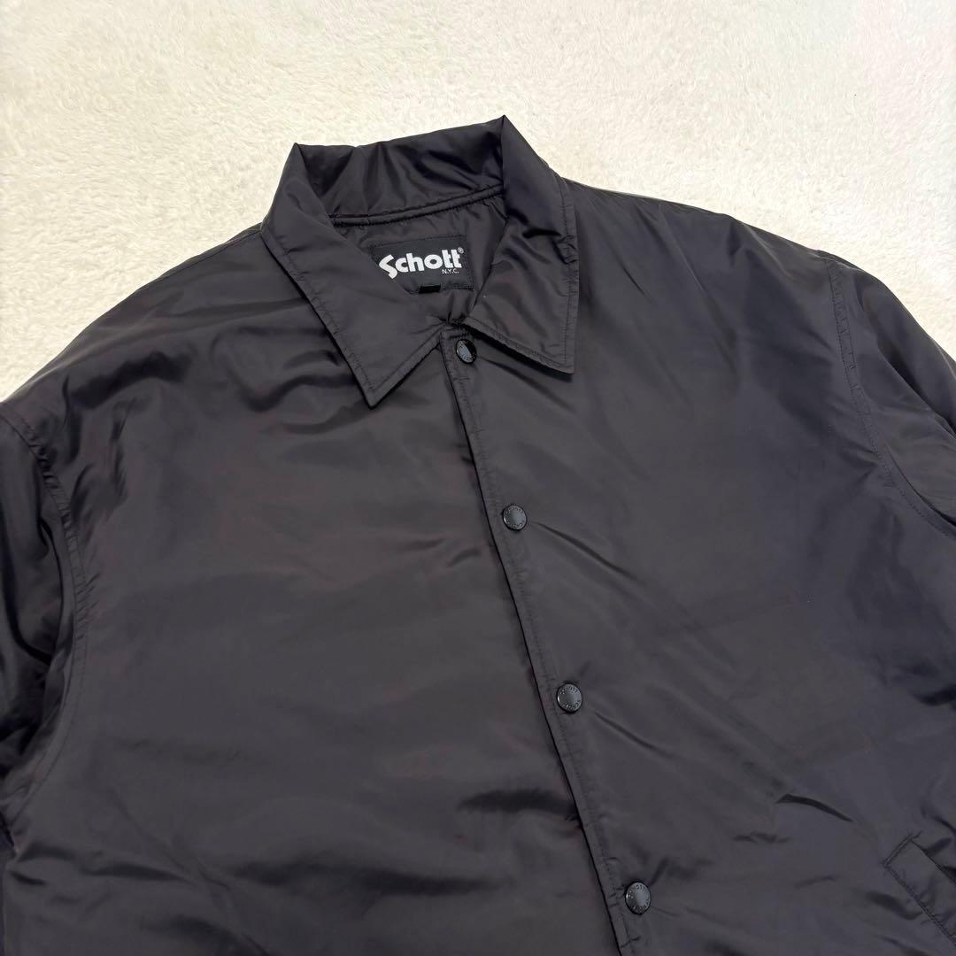 美品 SCHOTT ショット コーチジャケット 裏ボア L ブラック