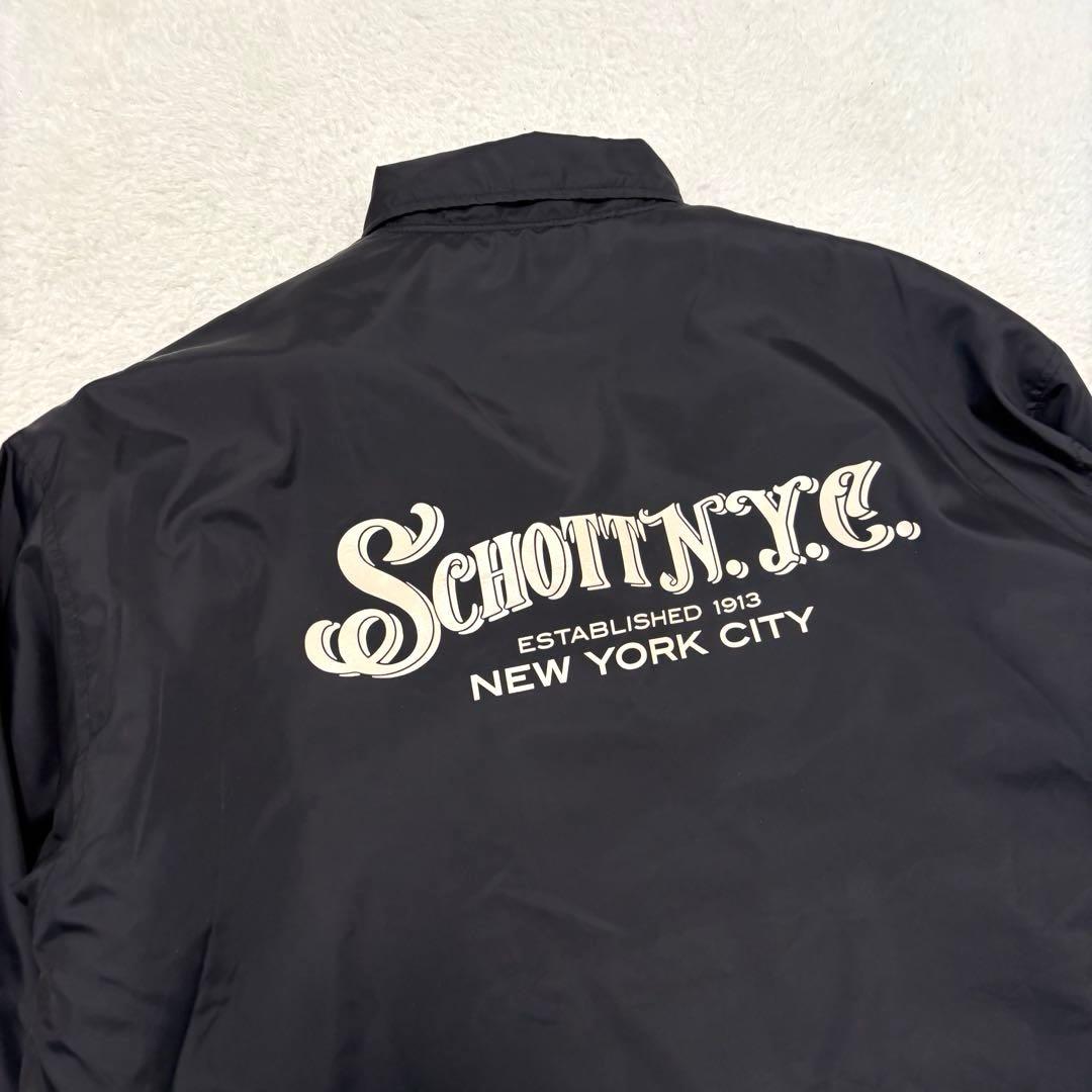 美品 SCHOTT ショット コーチジャケット 裏ボア L ブラック