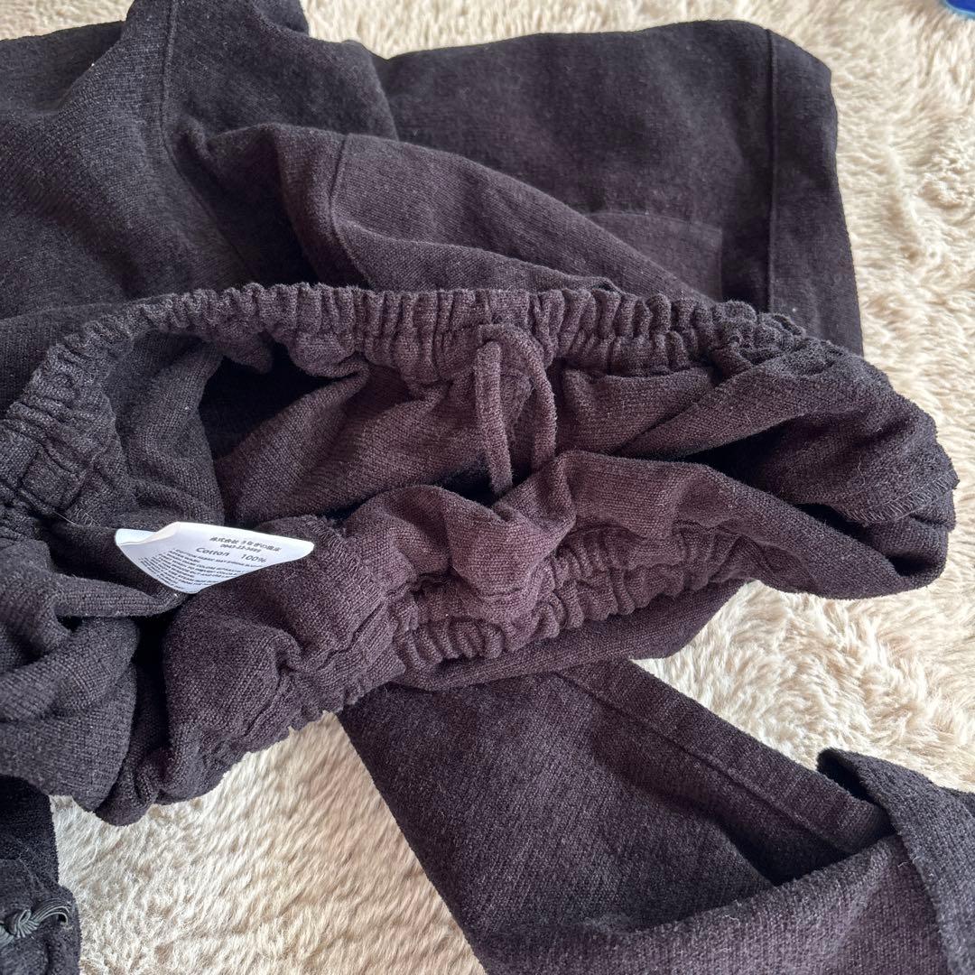 【美品】うなぎの寝床 ブラック 起毛 パンツL ユニセックス 日本製