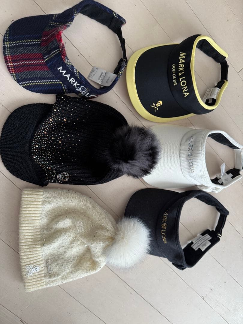 MARK & LONA レディース★冬★サンバイザーニット帽6点セット