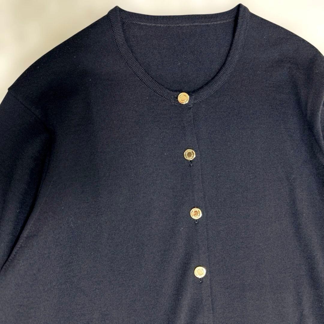 2023ドゥーズィエムクラス定価30800円FF30クルーネックカーディガン 黒