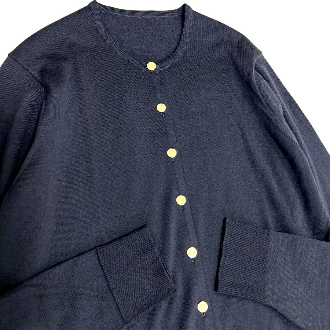 2023ドゥーズィエムクラス定価30800円FF30クルーネックカーディガン 黒