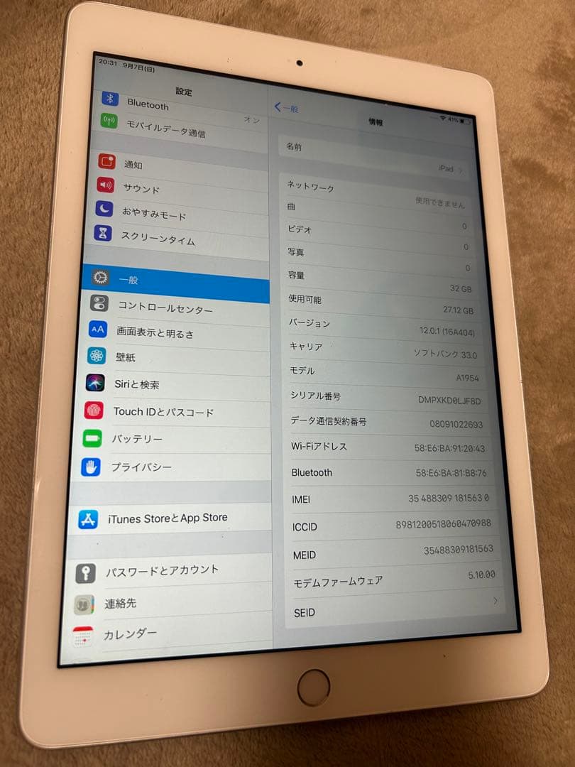 ホワイト iPad 本体