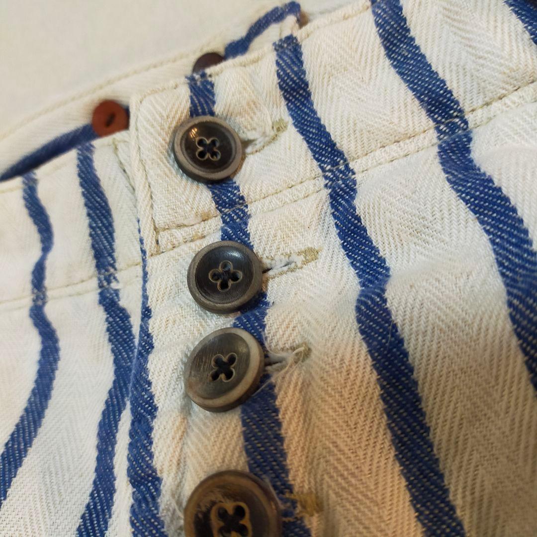 KAPITAL　3サイズ　ヘリンボーン地　ストライプ柄　ピエロパンツ