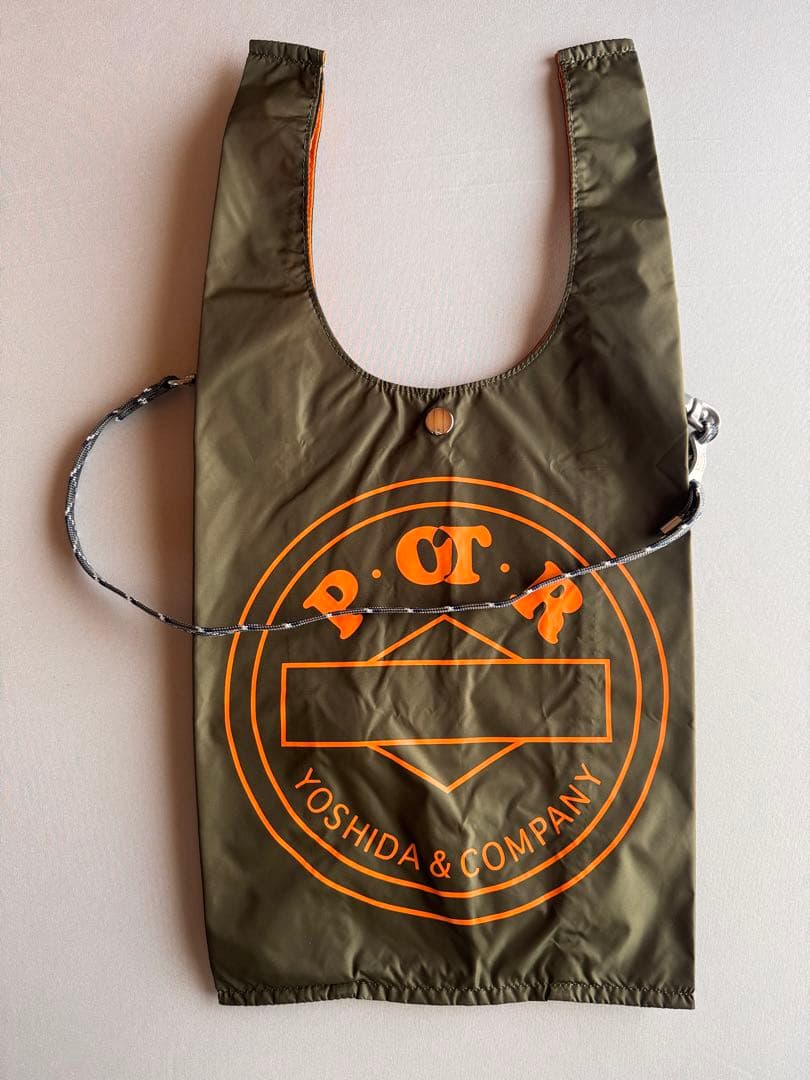 PORTER ポーター POTR エコバッグ カーキ／直営店購入／ストラップ付き