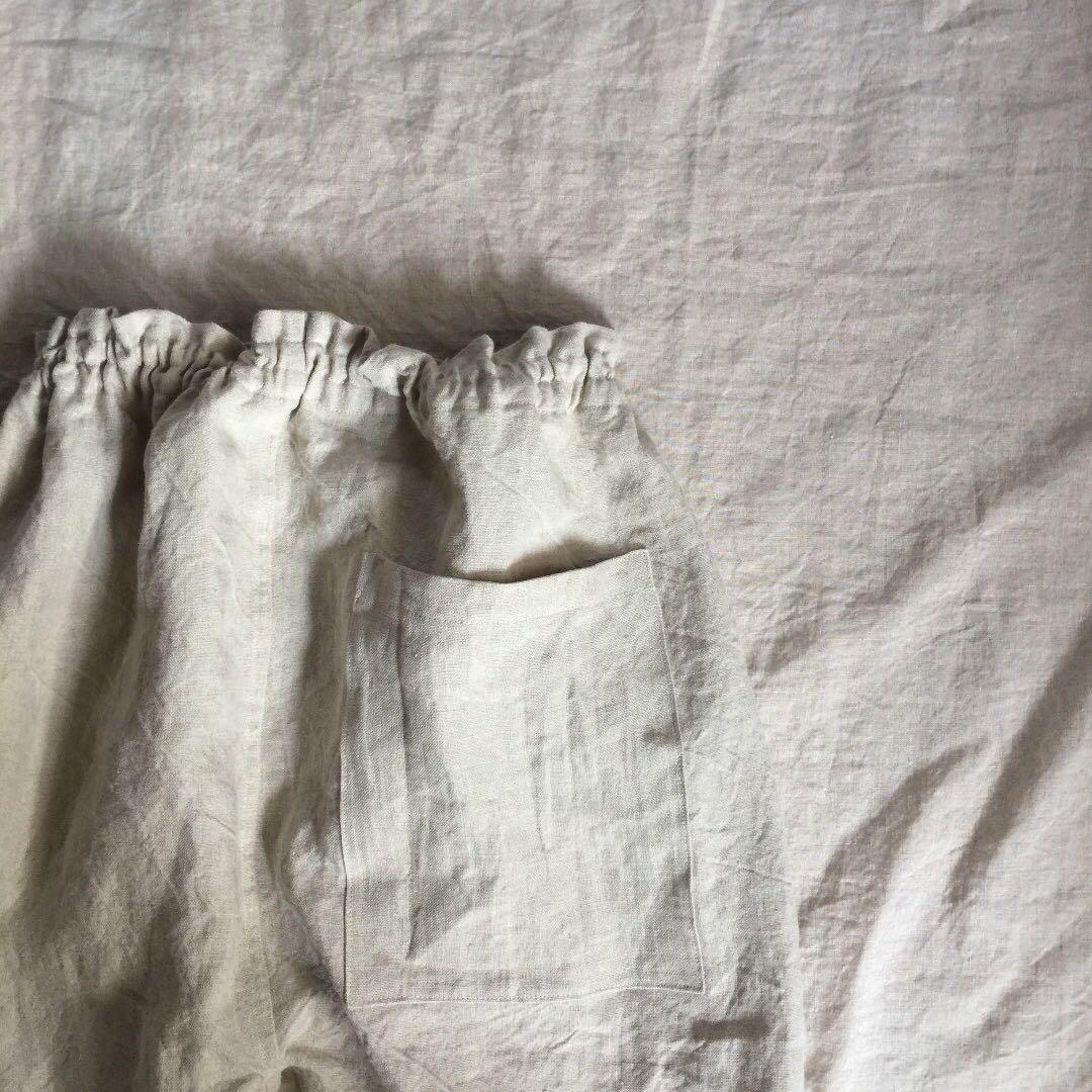 リネンのもんぺ　きなり