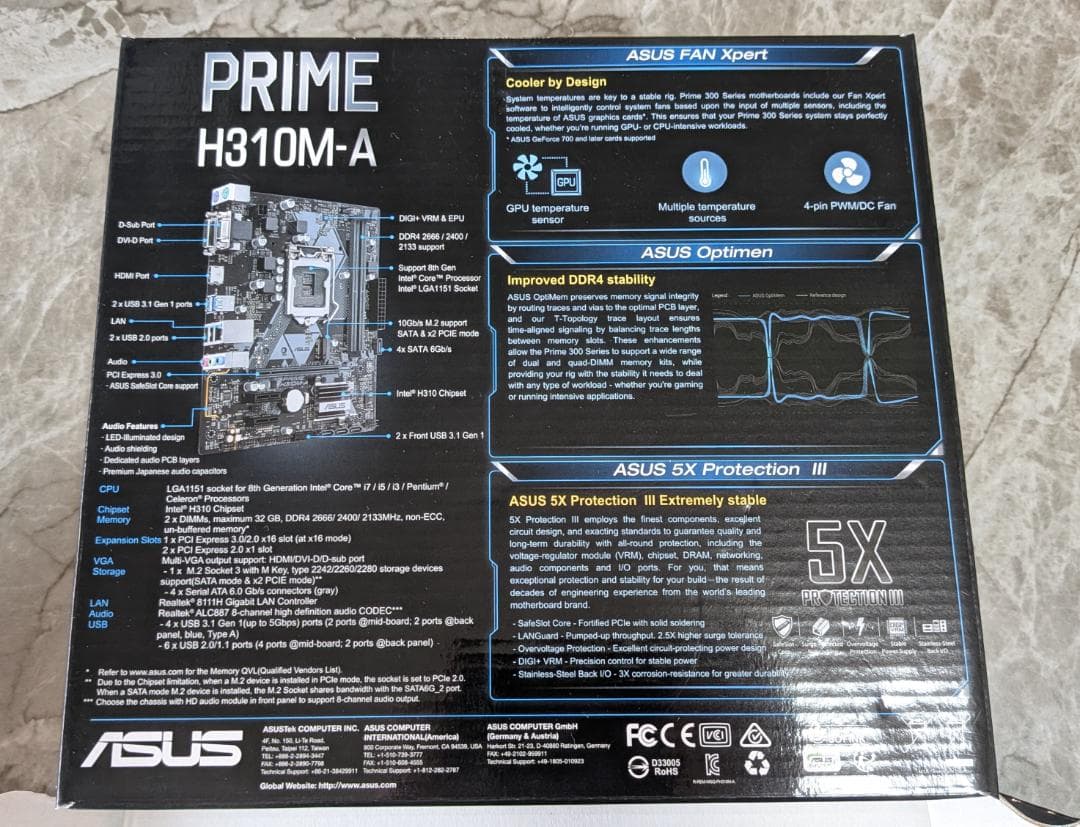 ASUS H310M-A + CPU i3 ＋ メモリ8GB