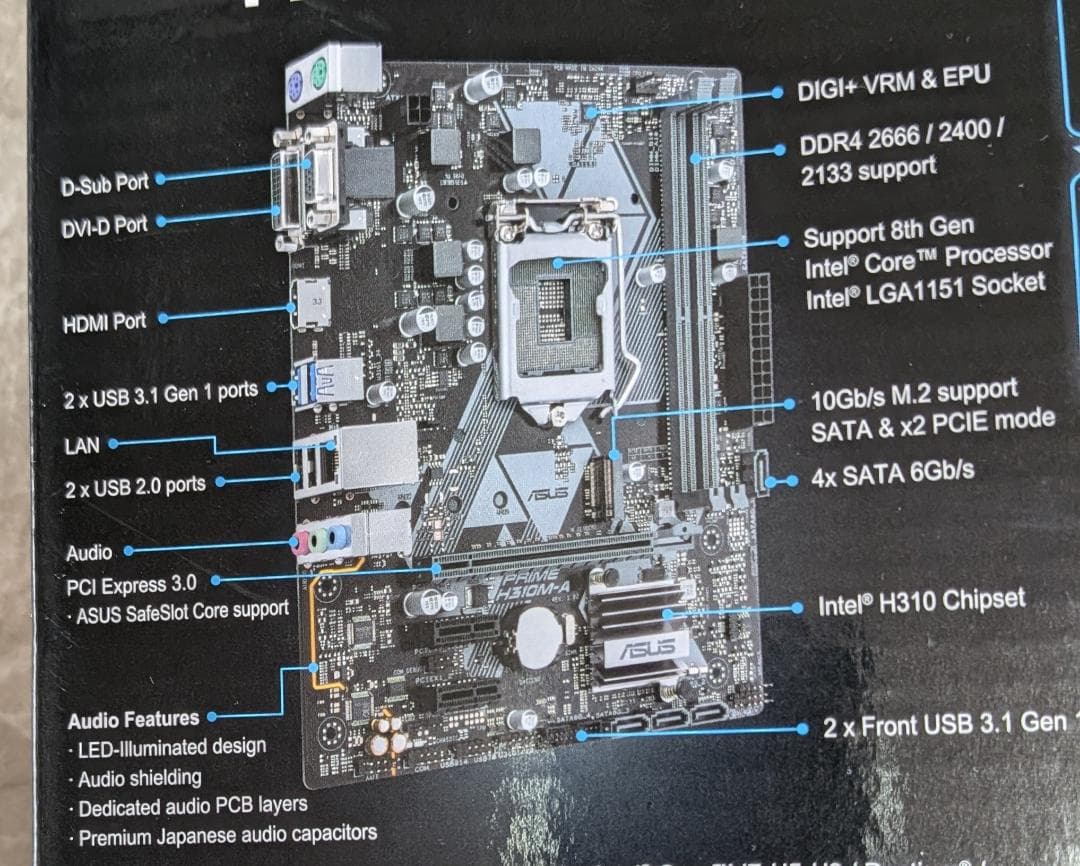 ASUS H310M-A + CPU i3 ＋ メモリ8GB