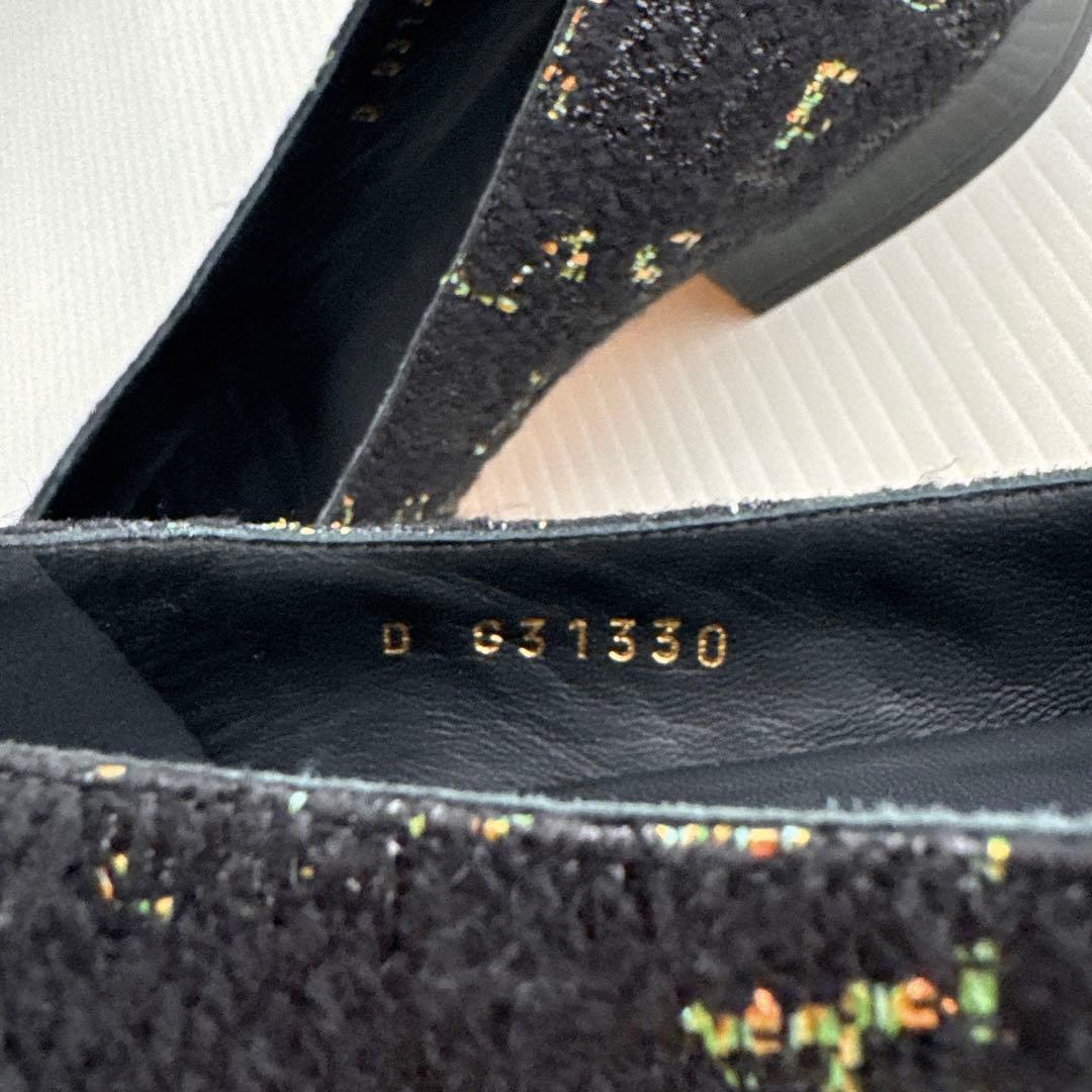 CHANEL シャネル　ココマーク　リボン　ツイード　フラットシューズ　パンプス