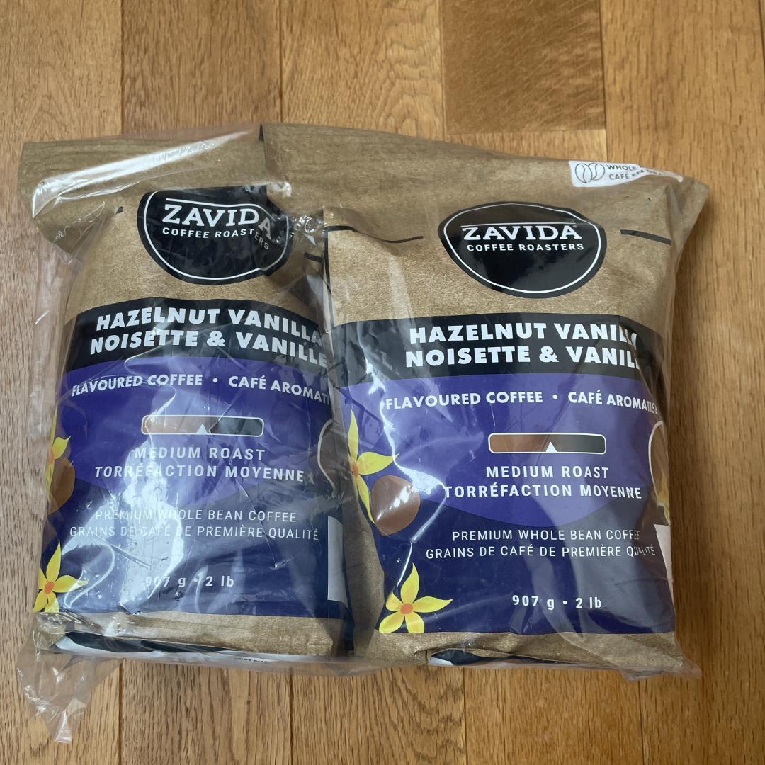 ZAVIDA ザビダ ヘーゼルナッツバニラホールビーンコーヒー豆 907g×2個