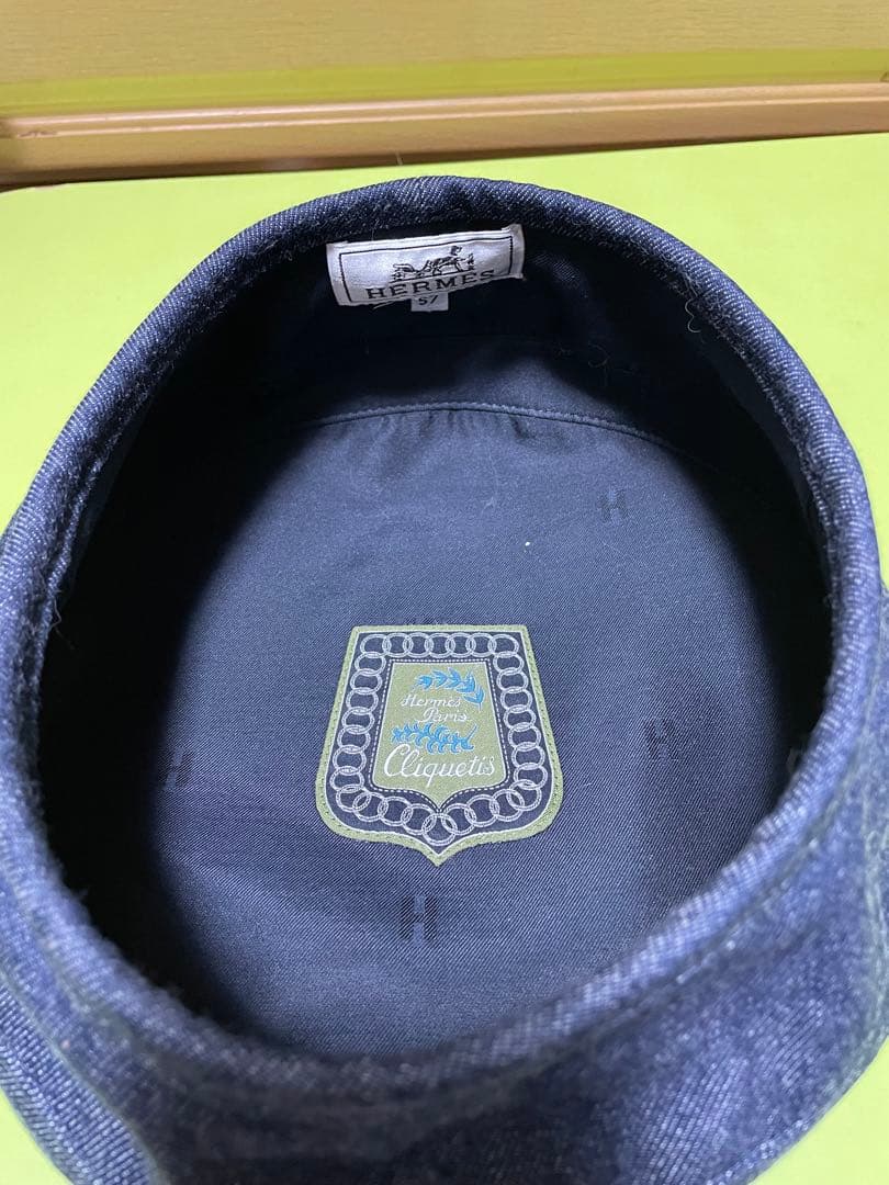 Hermes エルメス　デニム ベレー帽
