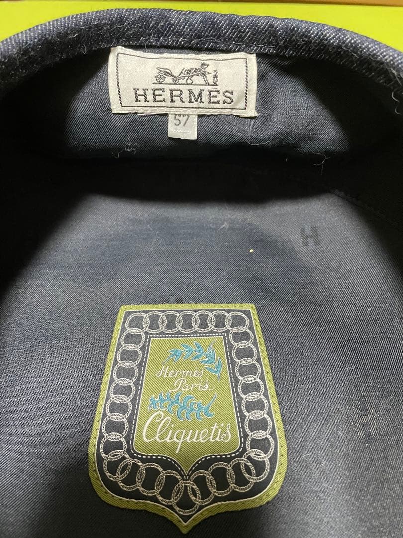 Hermes エルメス　デニム ベレー帽