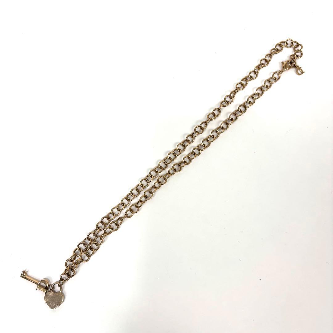 vintage クリスチャンディオール ハートロック＆鍵ネックレス