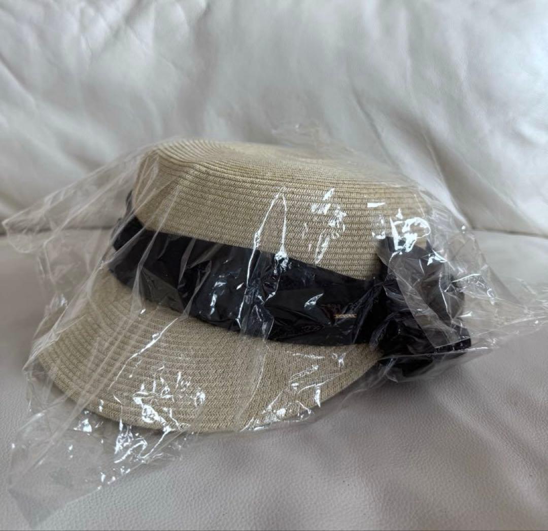 【新品未使用】ca4la☆風の方向PB☆ホワイト☆麦わら帽子