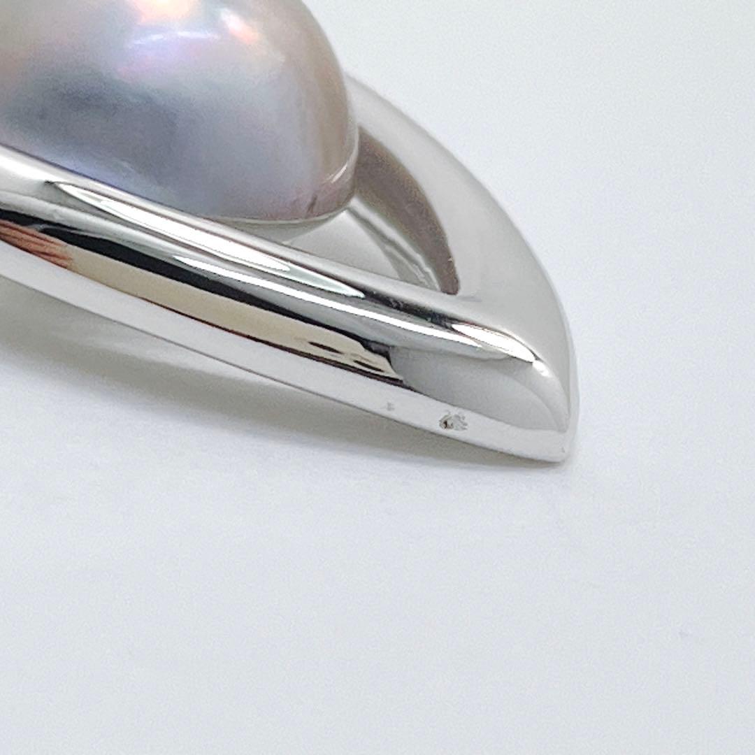 田崎真珠　TASAKI マベパール　ブルー　グレー　ネックレス　ペンダント