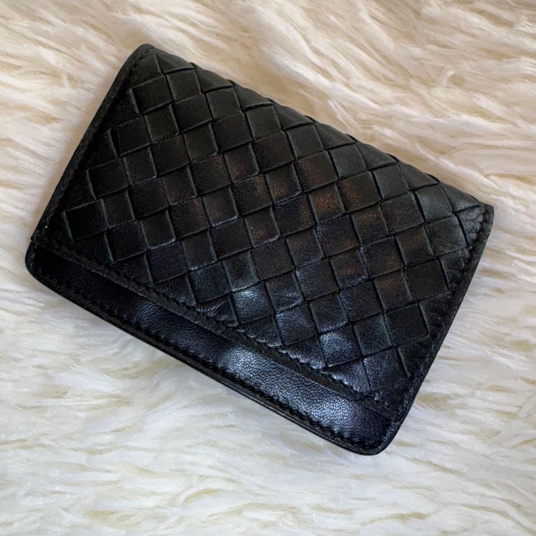 大人気 BOTTEGA VENETA イントレチャート 名刺入れ ブラック