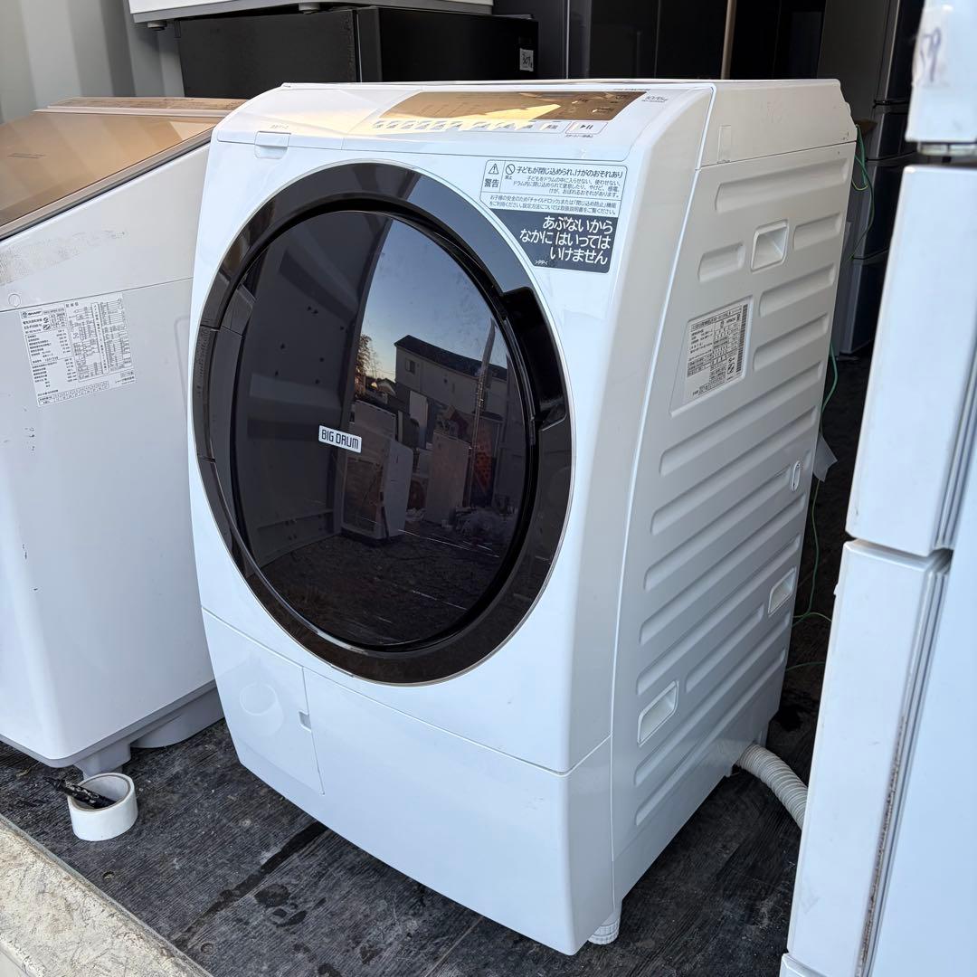 運搬取付無料！大容量！純正日立のホワイト・スマート電気乾燥洗濯機！超美品・完動品