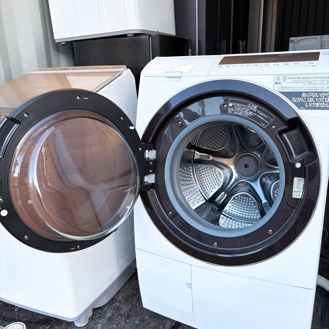 運搬取付無料！大容量！純正日立のホワイト・スマート電気乾燥洗濯機！超美品・完動品