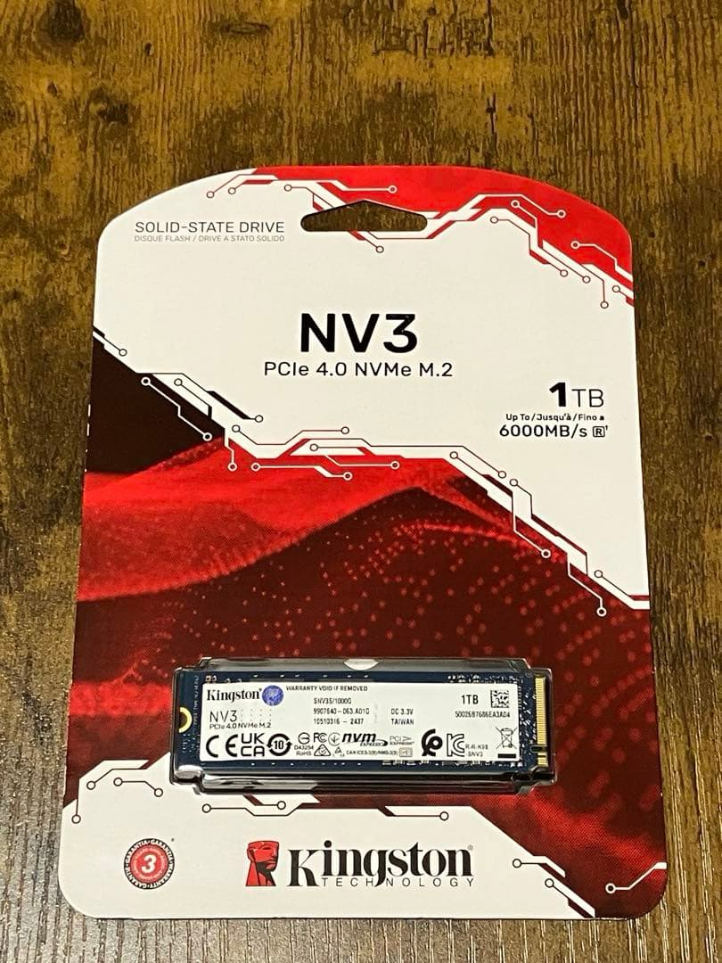 内蔵型SSD Kingston SSD NV3 PCle4.0 NVMe M.2 1TB