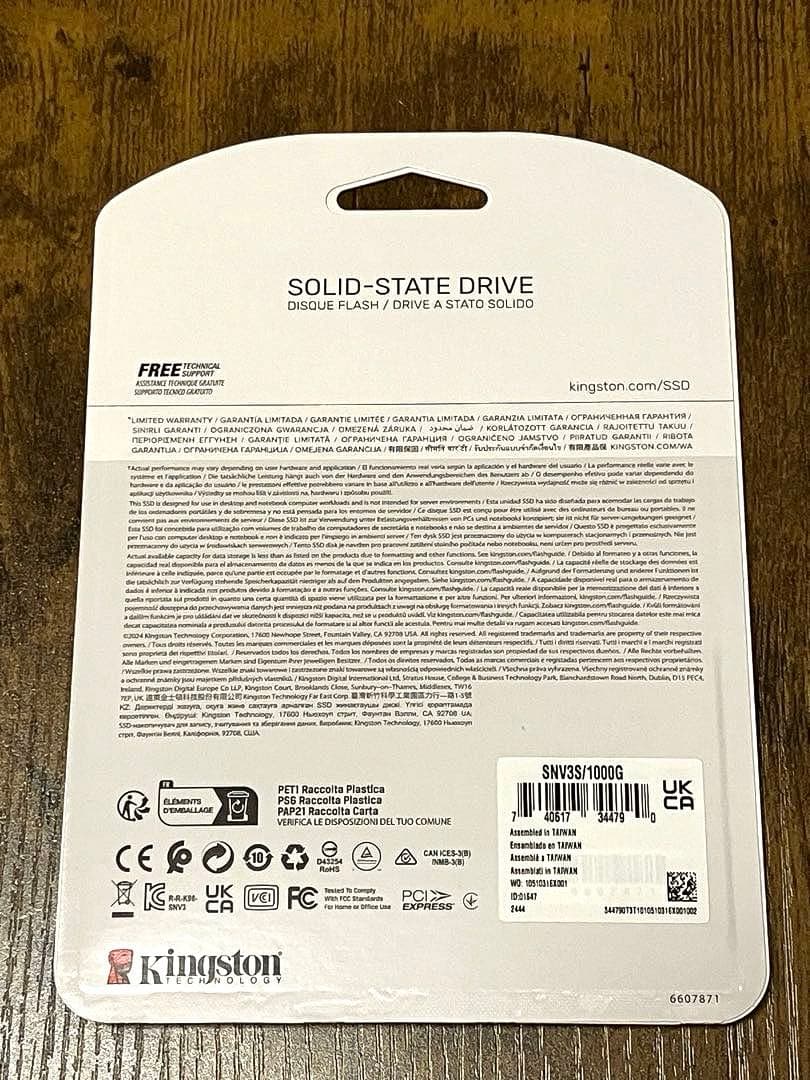 内蔵型SSD Kingston SSD NV3 PCle4.0 NVMe M.2 1TB