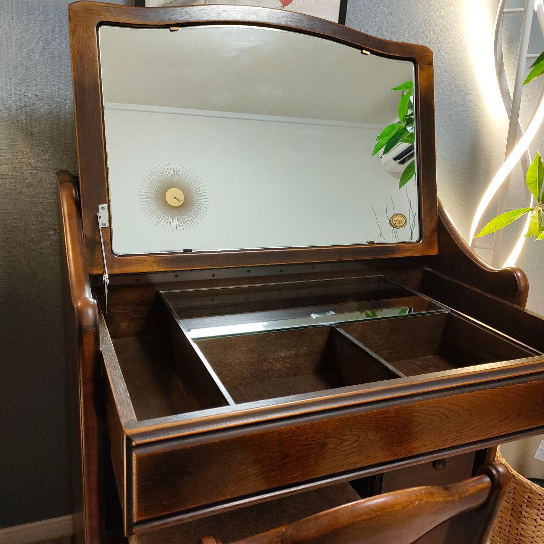 【たろいも】ATLANTA ドレッサー ＆ワゴン 鏡付き収納デスク