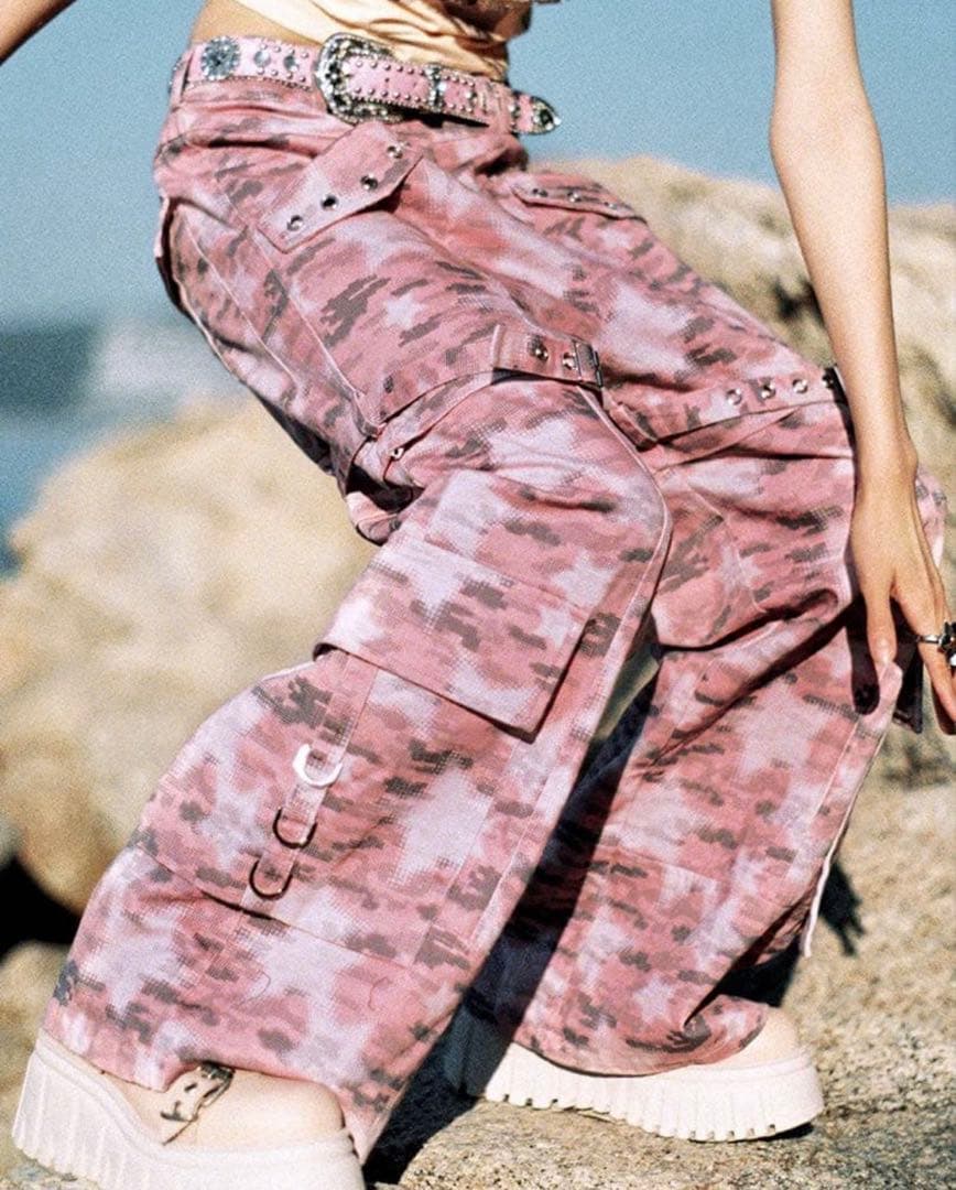 cfierce ARCANA ARCHIVE カーゴパンツ　　迷彩　星　ピンク