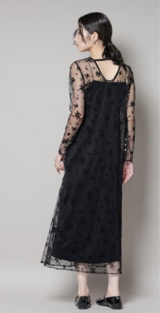 カエン　フロッキーベロア2wayドレス