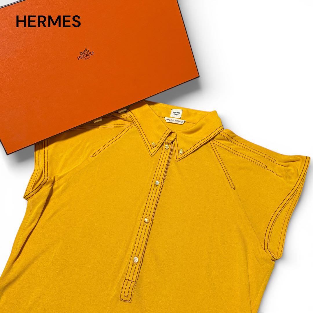 HERMES エルメス ゴルチェ期 ジャージー ポロシャツ 38