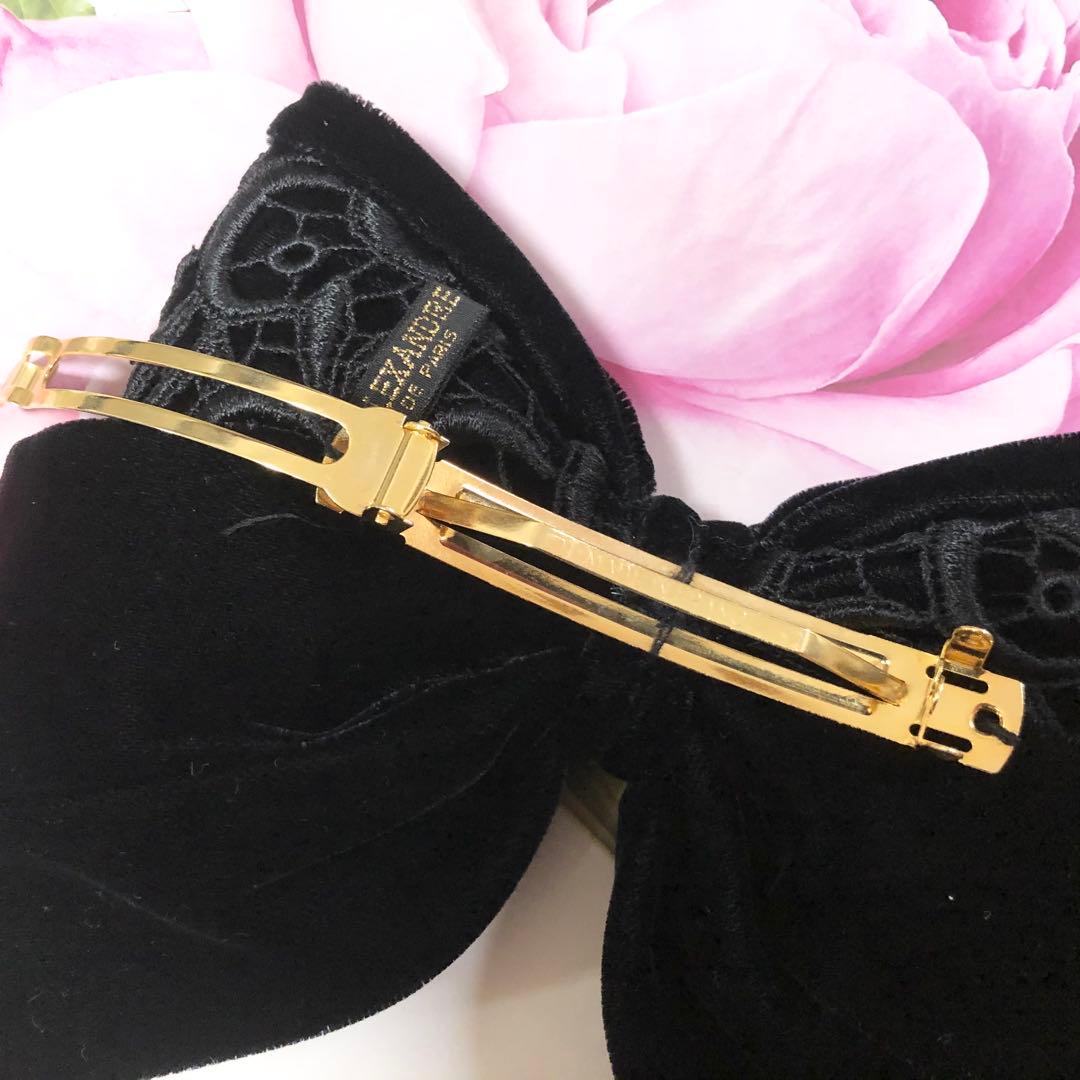 黒いベルベットレースのヘアアクセサリー