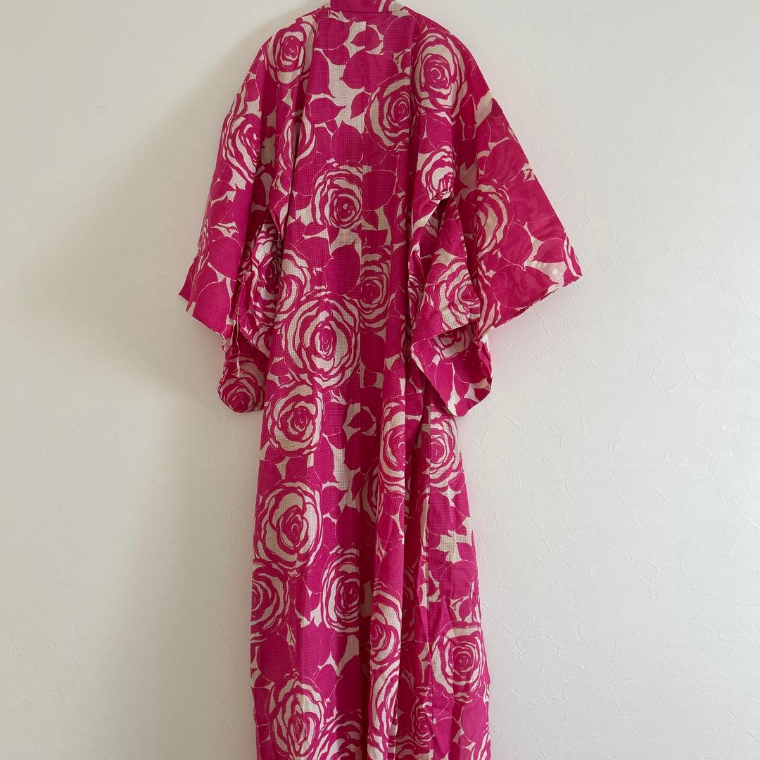【ANNA SUI】 アナスイ 浴衣 ピンク オフホワイト 薔薇 バラ 花
