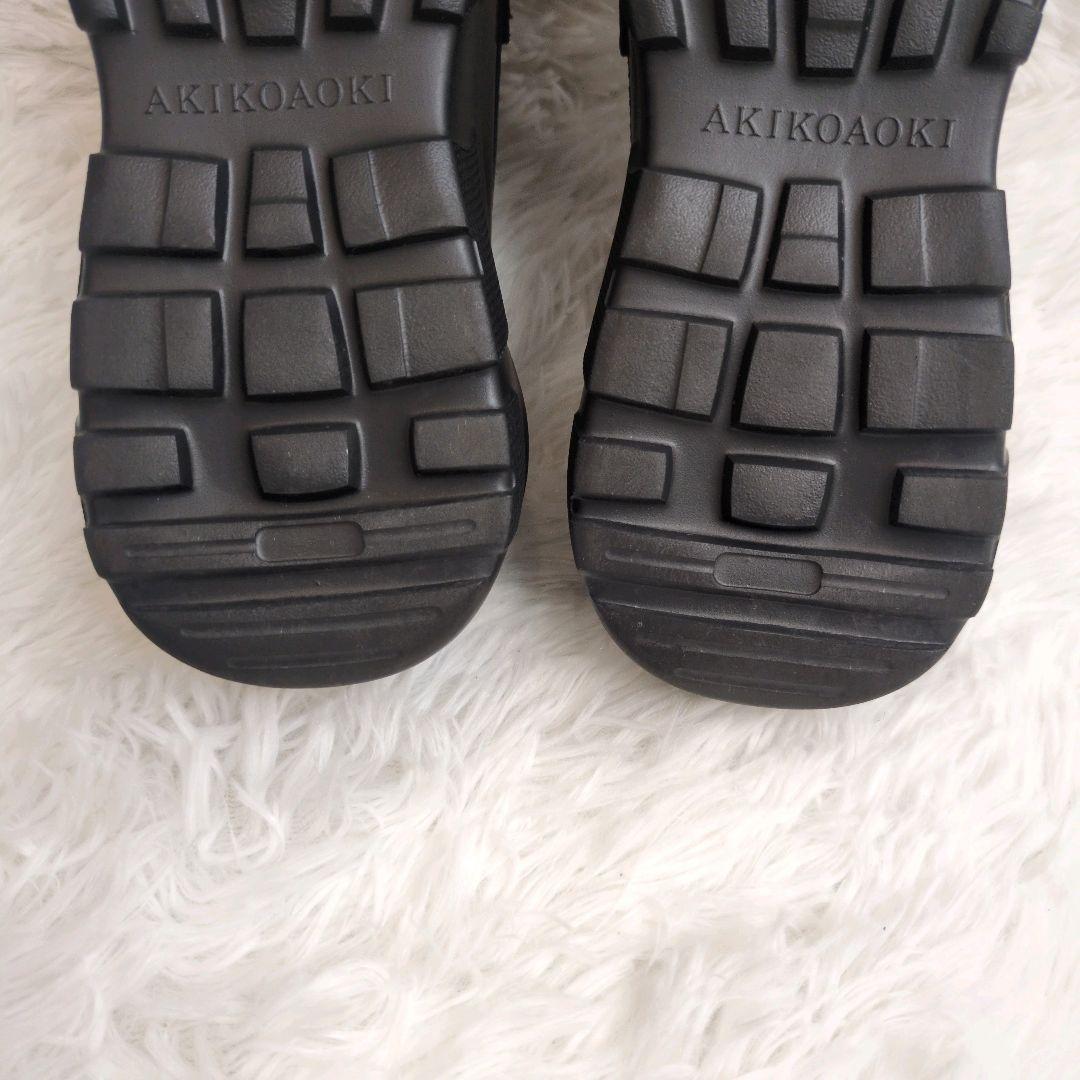 AKIKOAOKI アキコアオキ 厚底ローファー ブラック 黒 本革