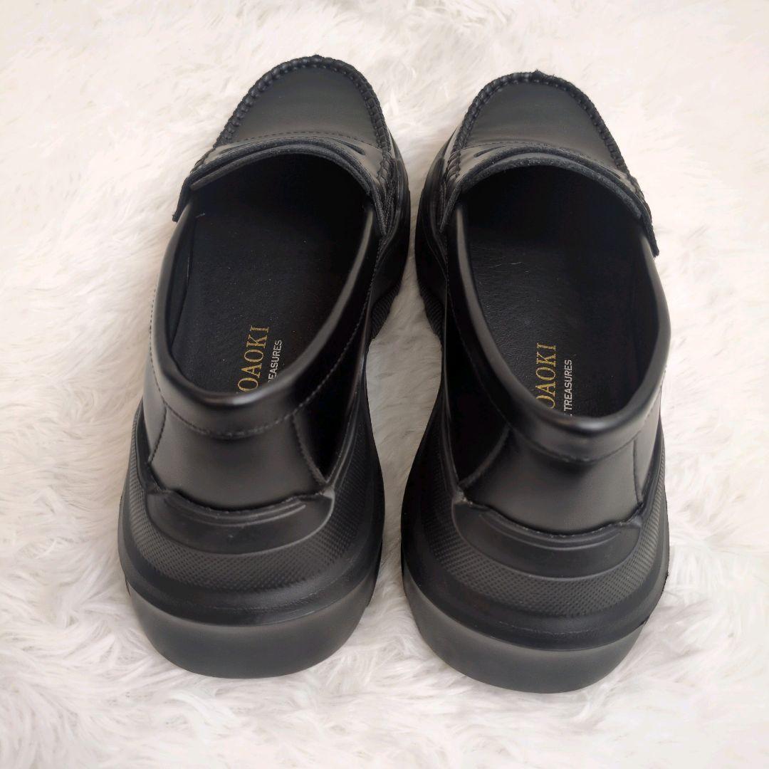AKIKOAOKI アキコアオキ 厚底ローファー ブラック 黒 本革