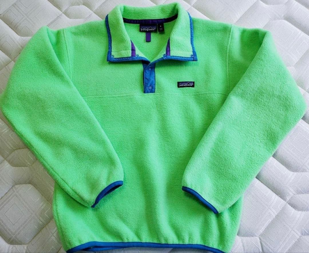 ハ*レ様 【希少・USA製】パタゴニア スナップT フリース S ネオングリーン