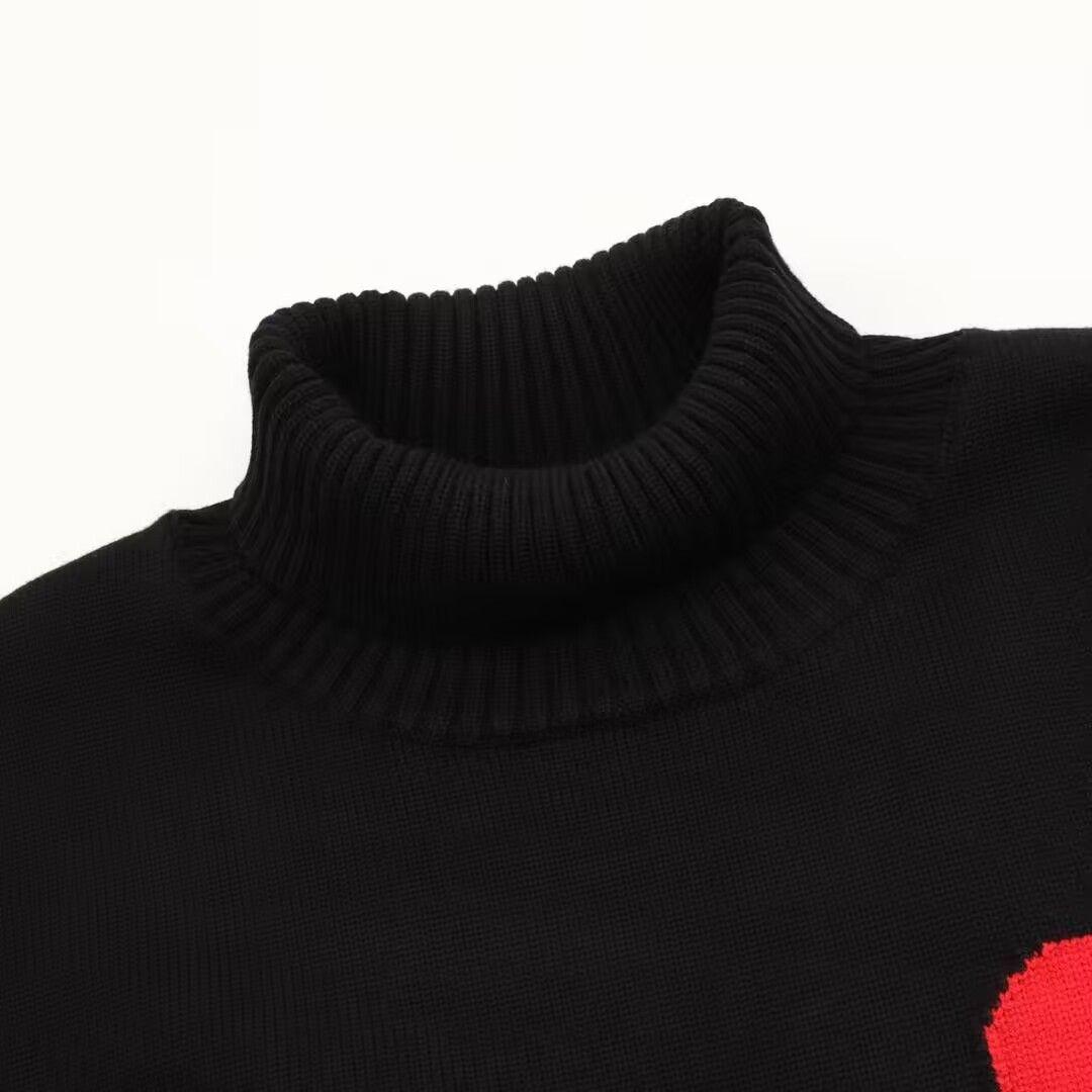 AMi 黒 ハート刺繍 セーターi