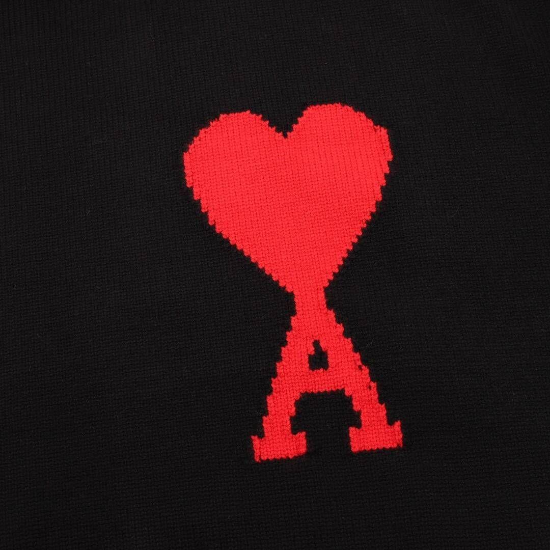 AMi 黒 ハート刺繍 セーターi