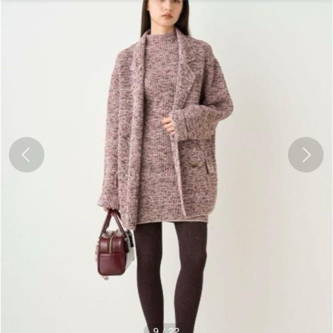 SNIDEL⭕️スナイデル　ニットジャケット　テーラード　ダブル　ピンク　人気完売